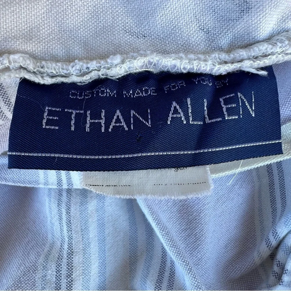 VTG Ethan Allen Blue Gray Rose Reversible 3-Piece Duvet Set Ruffles Cottage READ